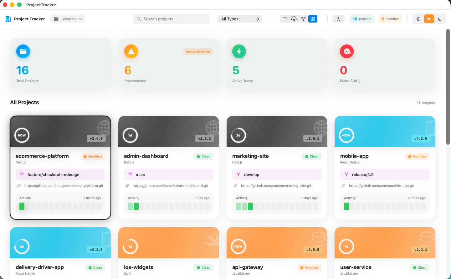 Project Tracker Dashboard